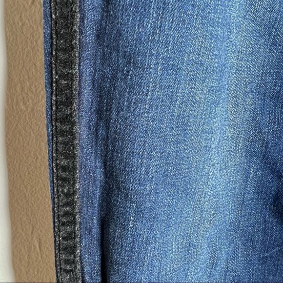 Harper dark wash skinny jeans with black velvet stripe on side mid rise size 29 - Picture 4 of 6